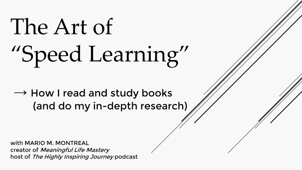 The Art of Speed Learning - How Mario Reads and Studies Books